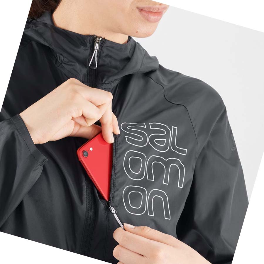 Chaquetas Salomon BONATTI CROSS WIND WINDBREAKERS Mujer Negros | MX 2465LIS